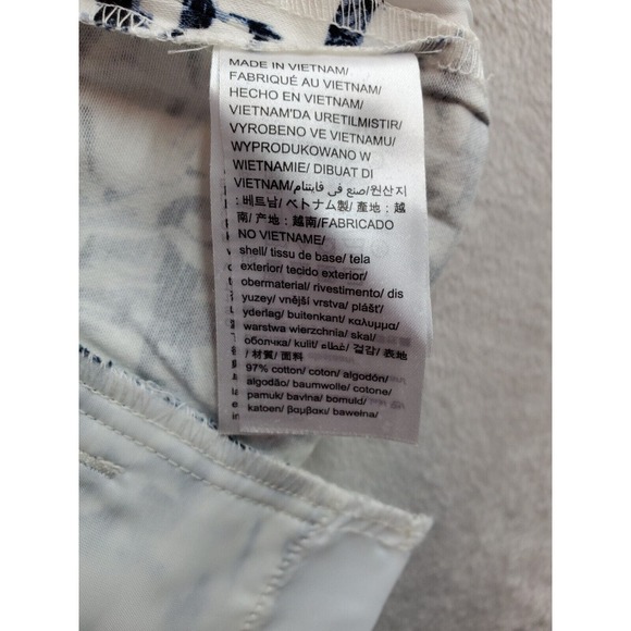 Calvin Klein Short Women Size 8 White Geo Print Cotton Slash Pockets Medium Wash - Picture 9 of 9